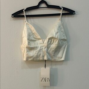 Zara Ivory Satin Bralette